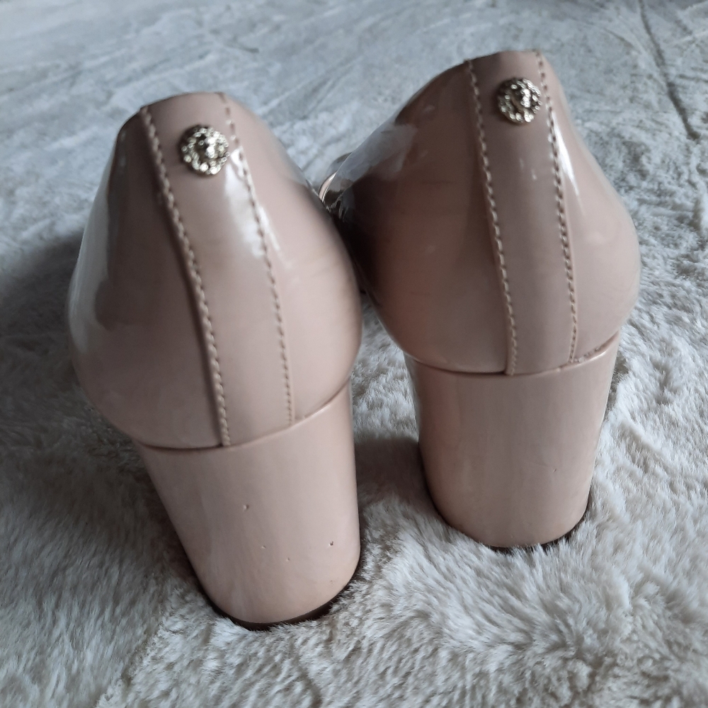 Anne Klein Meagan Peep Toe Pumps Nude Beige Womens Sz 10 - Picture 6 of 11